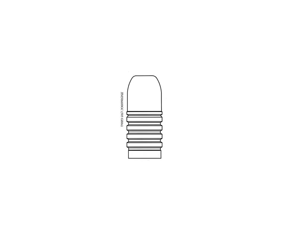 .506" 600 Grain Flat Point Gas Check Cast Bullet Mould with Crimp Groove for 505 Gibbs 1-Cavity