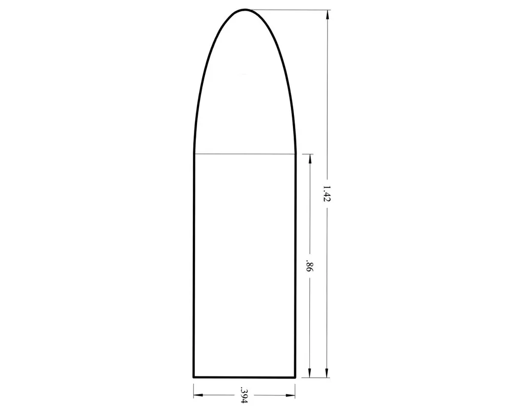 .394" 415 Grain Elliptical Paper Patch Bullet Mould 1-Cavity