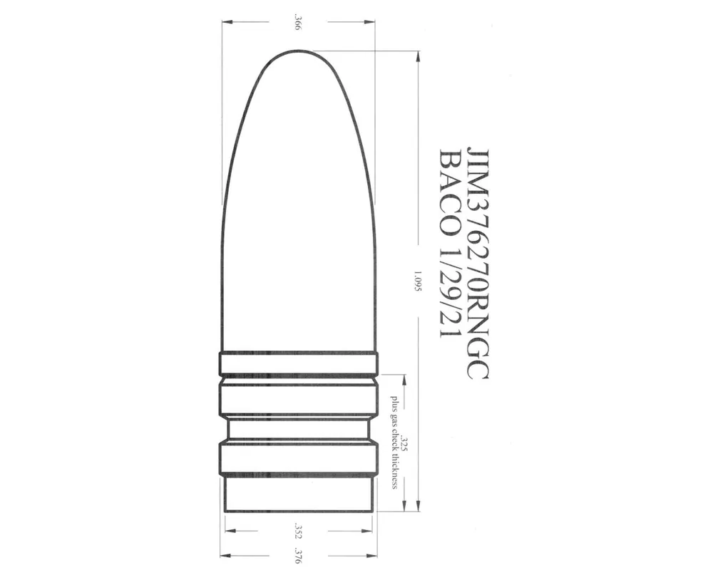 .376" 270 Grain RNGC 1-Cavity Cast Bullet Mold