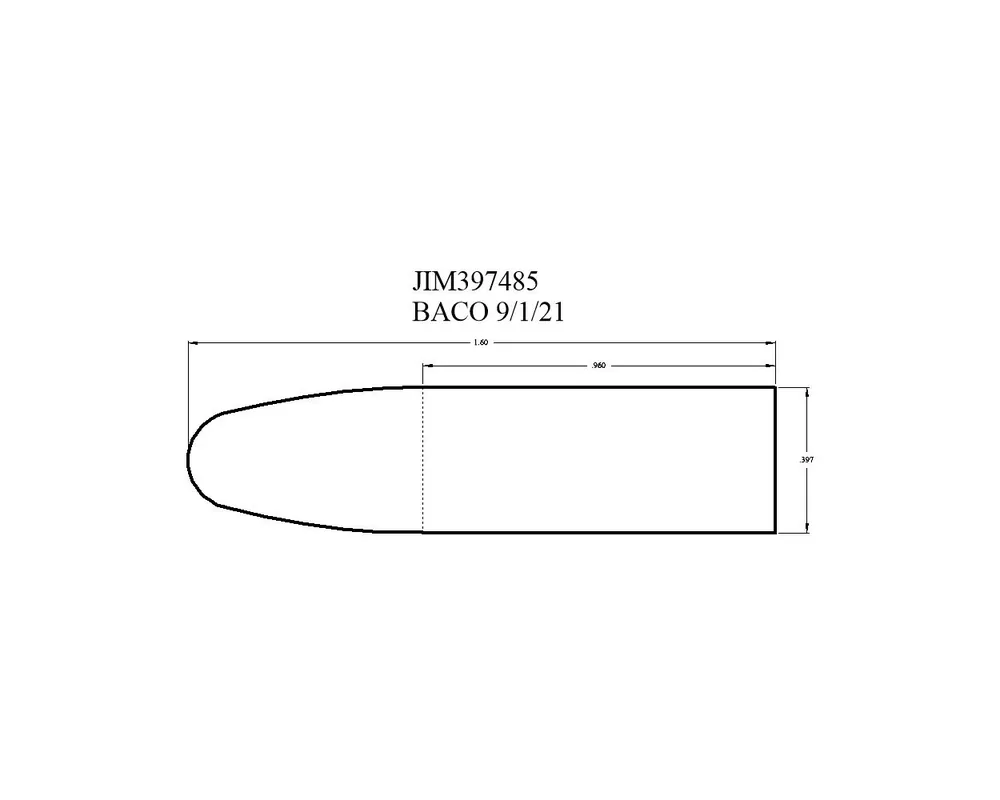 .397" 485 Grain Paper Patch Creedmoor Bullet Mold 1-Cavity Flat Base