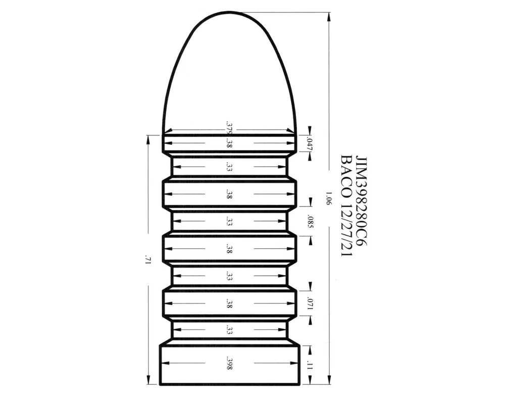 .398" Diameter 280 Grain Grease Groove Mould 1-Cavity Made Especially for an Original Walker Hepburn