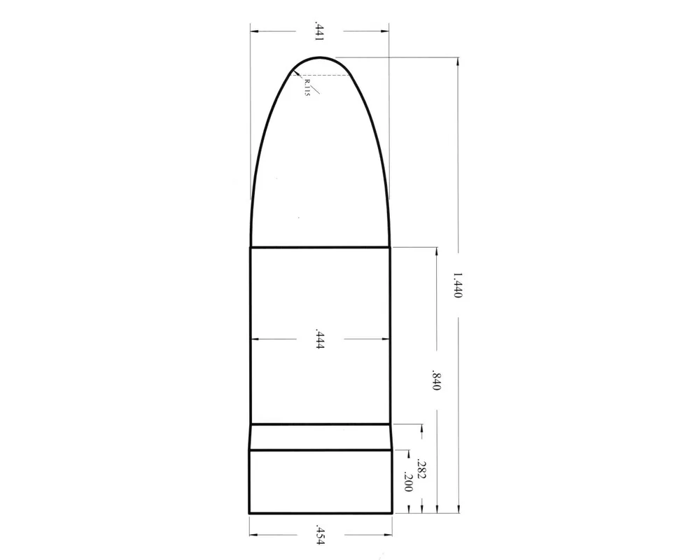 .454" 540 Grain Elliptical 1-Cavity Paper Patch Bullet Mold