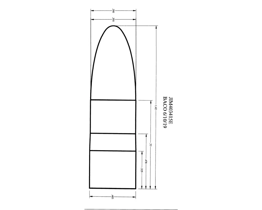 .405" 415 Grain PP 1-Cavity Flat Base Elliptical Two Diameter Cast Bullet Mold