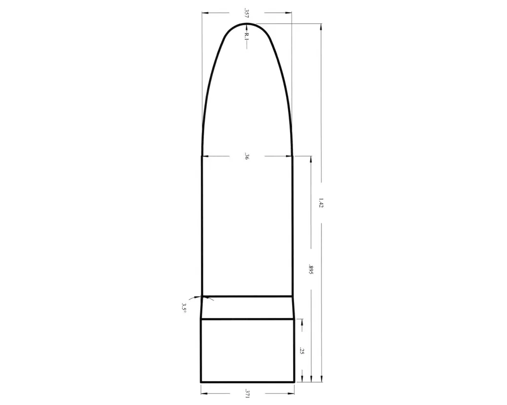 .371" 360 Grain Elliptical Paper Patch Cast Bullet Mold 1-Cavity