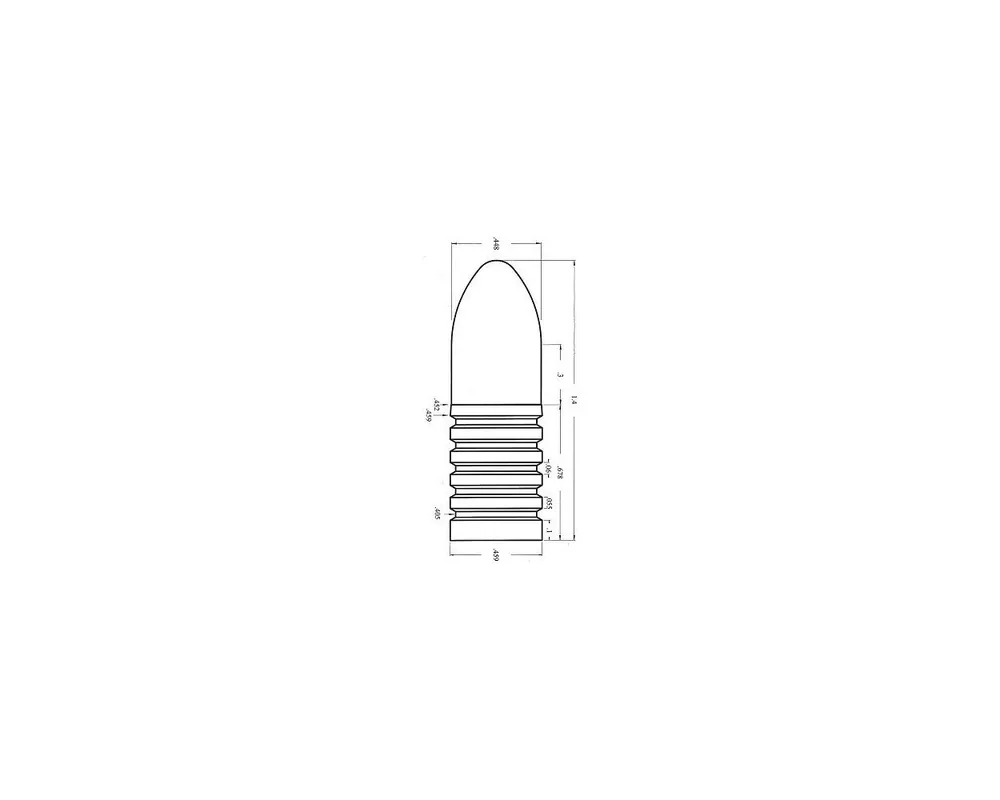 .459" 539 Grain Postell Mold Tapered 1st Band, Close Copy of Saeco 61745 Mold