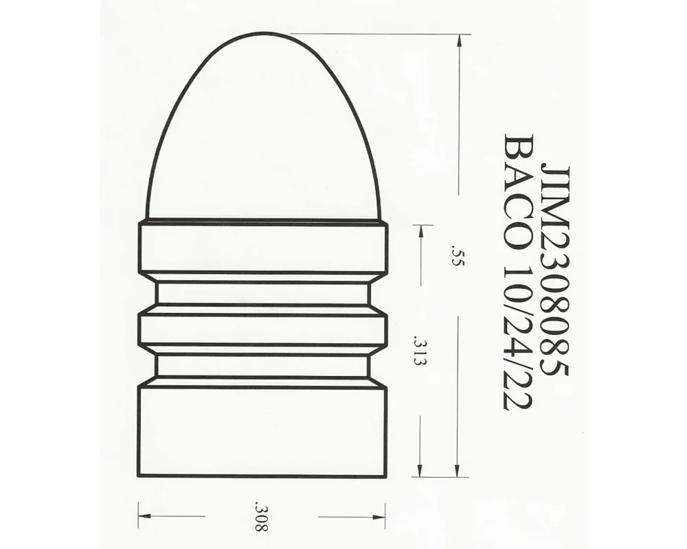 .308" 85 Grain Round Nose 2-Cavity Bullet Mould Copy of the RCBS Mold 57906