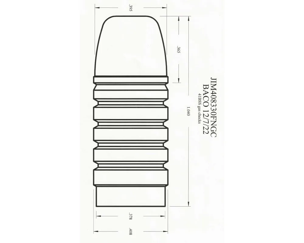.408" 330 Grain FNGC 1-Cavity Cast Bullet Mold