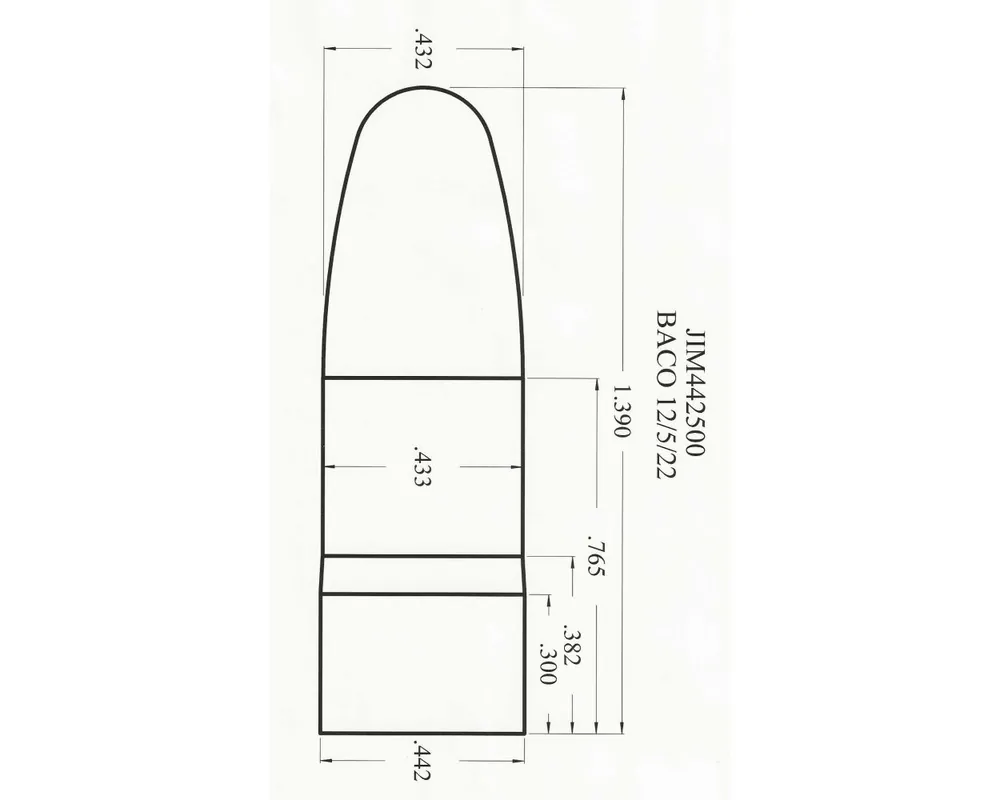 .442" 500 Grain Creedmoor Paper Patch Bullet Mould Flat Base 1-Cavity Arnie Seitz Design