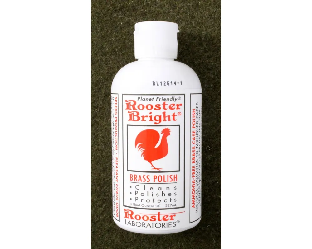 Rooster Bright Brass Polish 8 oz. Bottles for Walnut Media