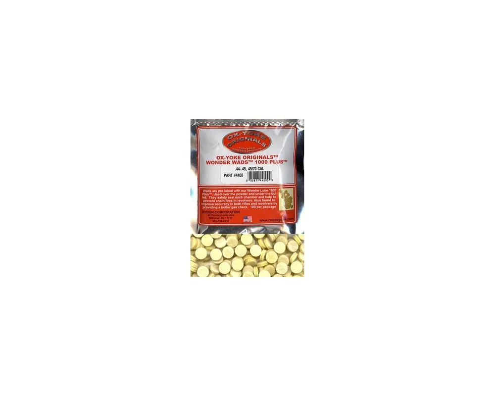 .44-.45 Cal Lubed Ox-Yoke Originals Wonder Wool Wads Bag of 100