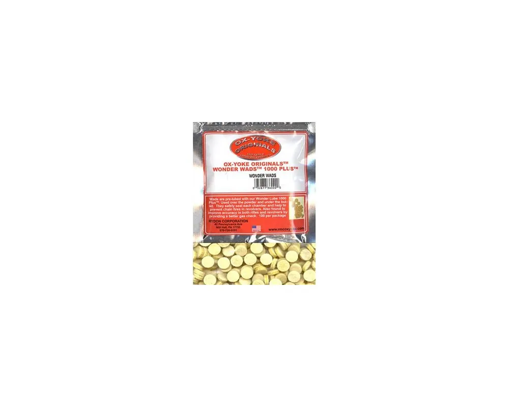 .54 Cal Lubed Ox-Yoke Originals Wonder Wool Wads Bag of 100