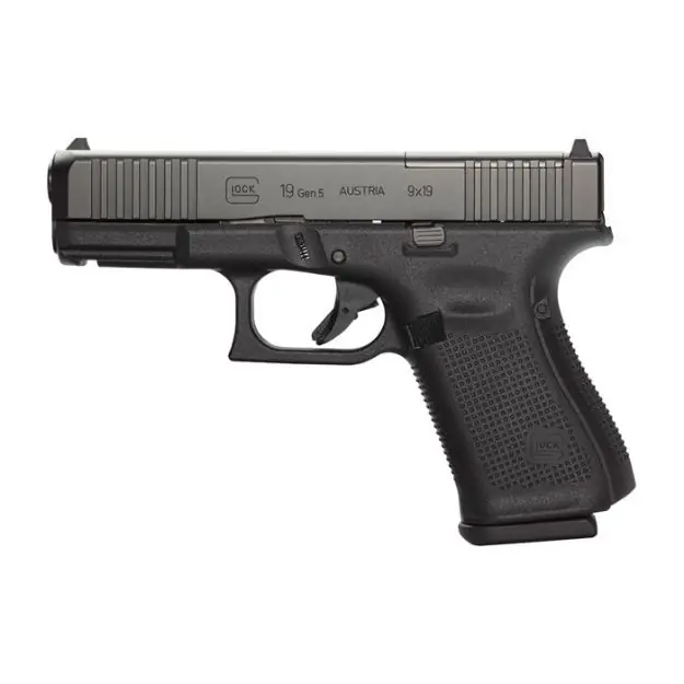 Glock 19 Gen 5 Compact 9Mm Luger Mos (3)15-Rd Black Rebuilt