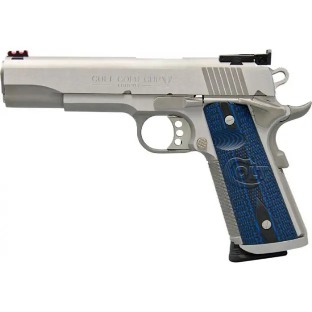 Colt Gold Cup Trophy 9Mm 5" 8Rd Stainless Blue G10 Grips