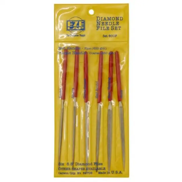 Eze-Lap Diamond Needle File 600 Set, Fine Steel