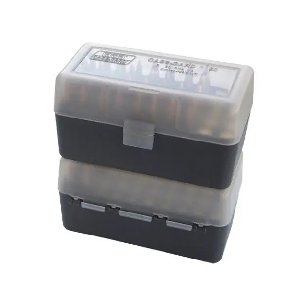 Ammo Box 50Rd Flip-Top 223 204 Ruger 6X47 Clear/Smoke