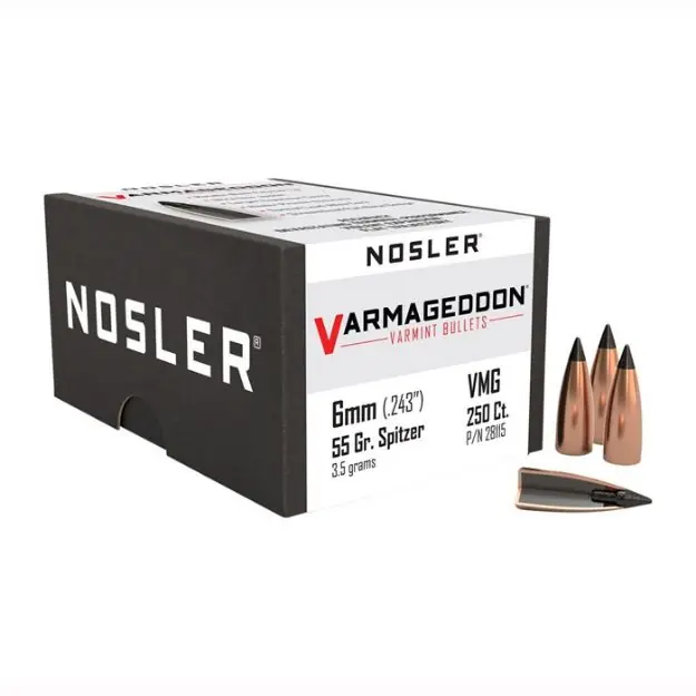 6Mm (0.243'') 55Gr Flat Base Tipped 250/Box