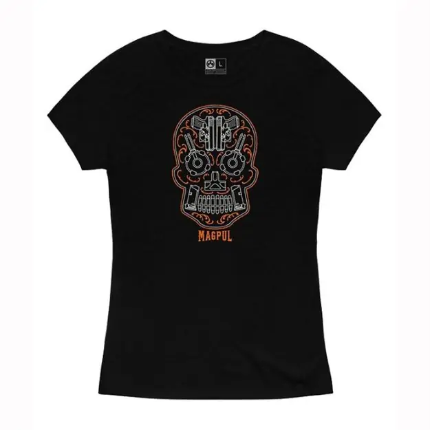 Women's Sugar Skull Blend T-Shirt Blk Medium