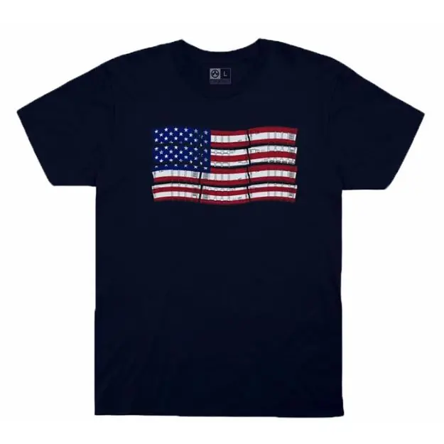 Pmag-Flag Cotton T-Shirt Navy Small