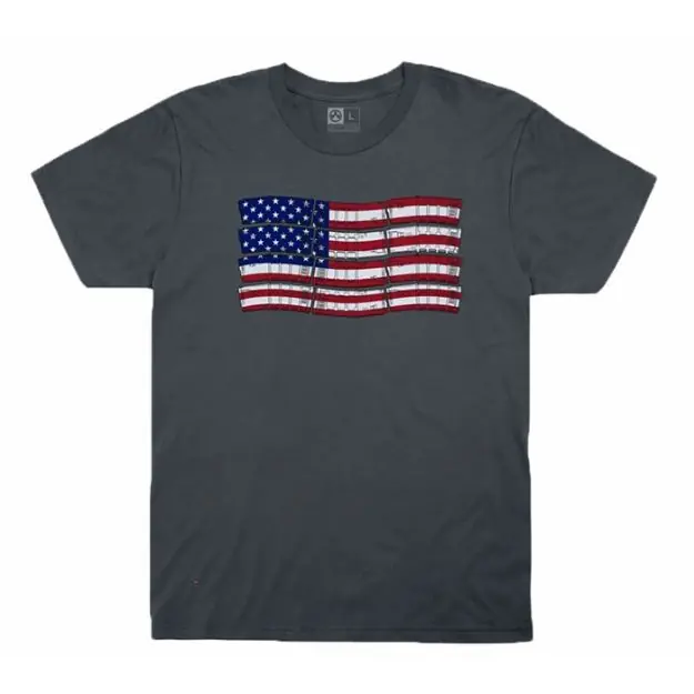 Pmag-Flag Cotton T-Shirt Charcoal Large