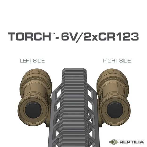 Torch 6V/Cr123 M-Lok Light Body Left Side Tobacco