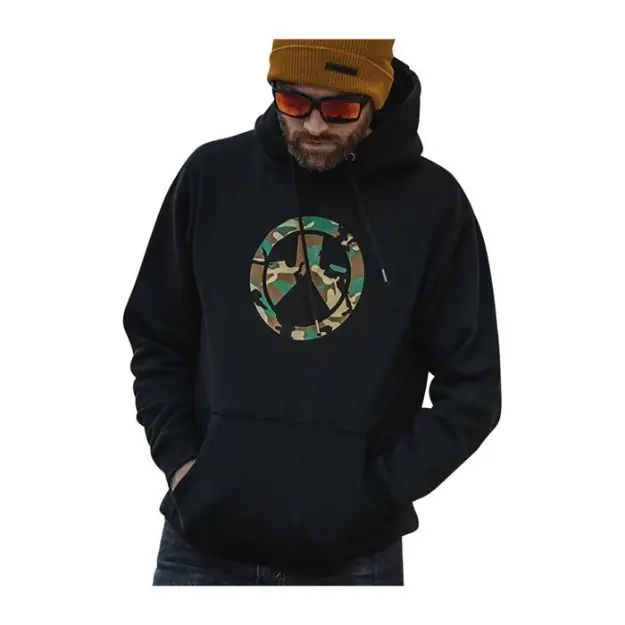 Woodland Camo Icon Hoodie Black Medium