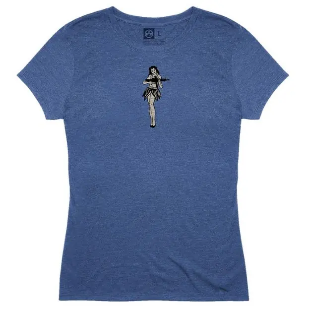 Hula Girl Tri-Blend T-Shirt 4X-Large Royal Heather
