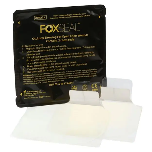 Foxseal Chest Seal Occlusive Dressing 2/Pack