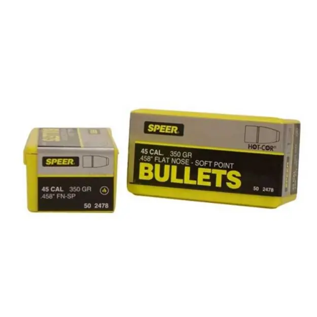 458 Caliber (0.458'') 350Gr Soft Point Flat Nose 50/Box