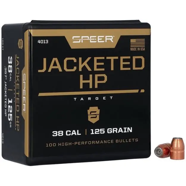 38 Caliber (0.357'') 125Gr Jacketed Hollow Point 100/Box