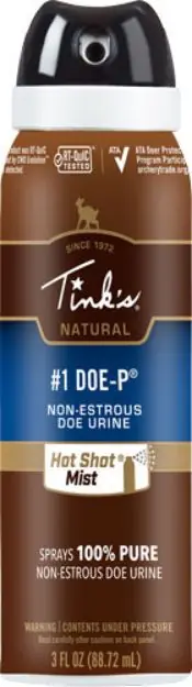 Tinks Deer Lure #1 Doe-P Non Estrus Hot Shot Mist 3Oz. Aero
