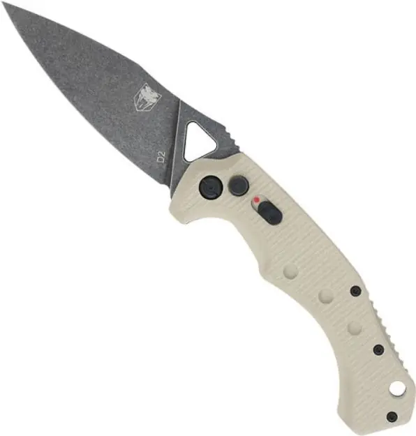 Cobratec Ryker Auto Folder 3.75" Tan/Black Stnwsh D2 Bld