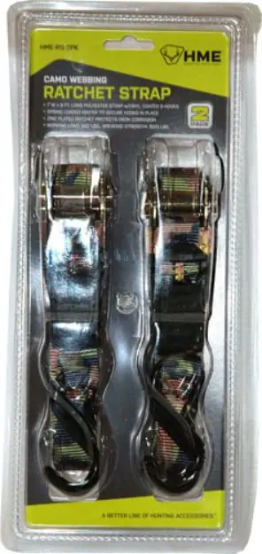 Hme Ratchet Strap 1"X8' Camo Strap 2Pk