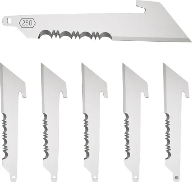 Outdoor Edge 2.5" Utility Blds W/Serrations Black Blade 6-Pk