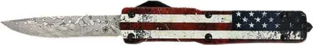 Templar Knife Slim Otf Us Flag 3.5" Damascus Drop Pnt!