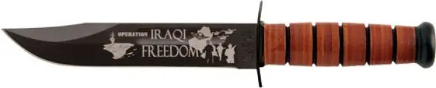 Ka-Bar Usmc Operation Iraqi Freedom 7" W/Leather Shth Usmc