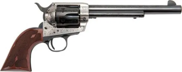 Cimarron Frontier 45Lc Pw Fs 7.5" Engraved Silver/Bl Wal
