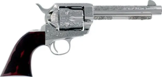 Cimarron Buffalo Bill Cody 357Mag 5.5" Engraved Nickel