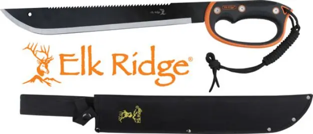 Mc Elk Ridge Machete 21.5" Blade W/Sheath D-Handle Blk/Ss
