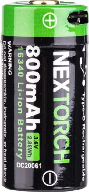Nextorch 16340 Usb Type C Battery<