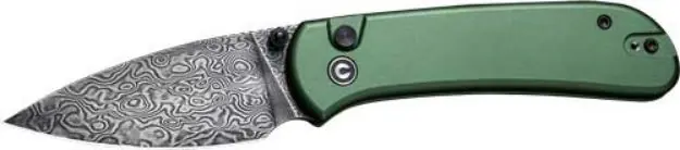 Civivi Knife Qubit 2.98" Green/Damascus Button Lock
