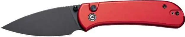 Civivi Knife Quibit 2.98" Red/ Blk Stonewash Button Lock