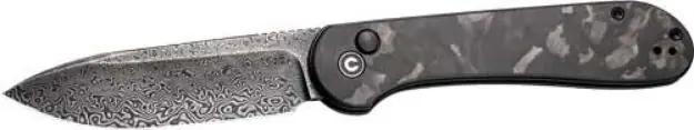 Civivi Knife Elementum 3.47" Marble Carbon Fiber/Blk Stnwsh