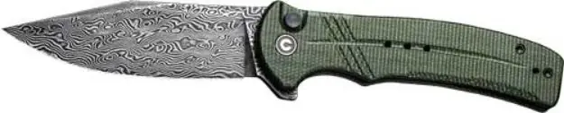 Civivi Knife Cogent 3.47" Green Micarta/Damascus Bttnlk!