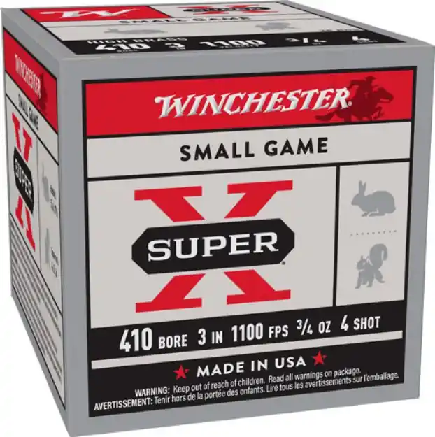 Winchester Super-X 410 3" 3/4Oz #4 25Rd 10Bx/Cs
