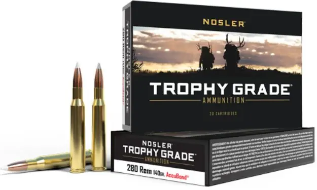 Nosler Trophy 280 Rem 140Gr Accubond Tip 20Rd 10Bx/Cs