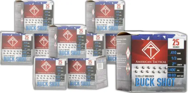 Ati Buck Shot 410 2.5" 1/3Oz Bbb 1400Fps 250Rd Case Lot