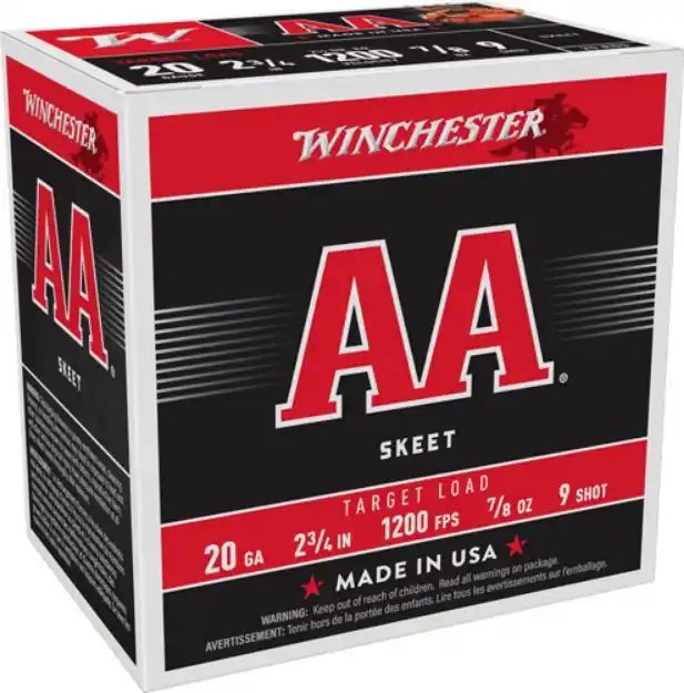 Winchester Aa 20Ga 2.75" 7/8Oz #9 1200Fps 250Rd Case Lot