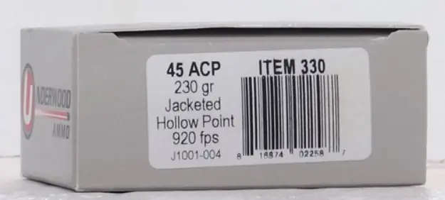 Underwood 45 Acp 230Gr Jhp 20Rd 10Bx/Cs