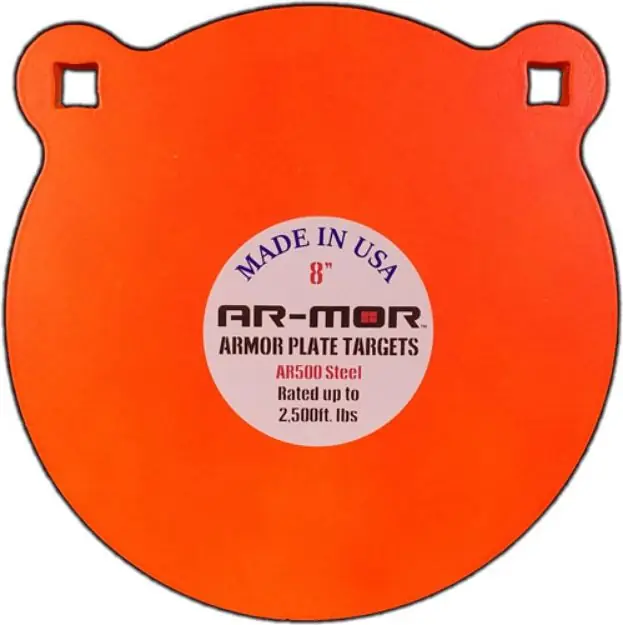 Ar-Mor 8" Ar500 Steel Gong 3/8" Thick Steel Orange Round