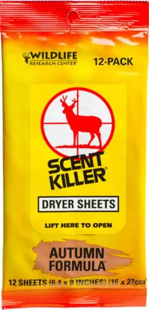 Wrc Dryer Sheets Scent Killer Autumn Formula 12-Pack